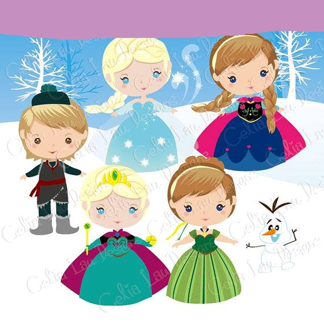 Kit Digital Pequenas Princesinhas Frozem  1