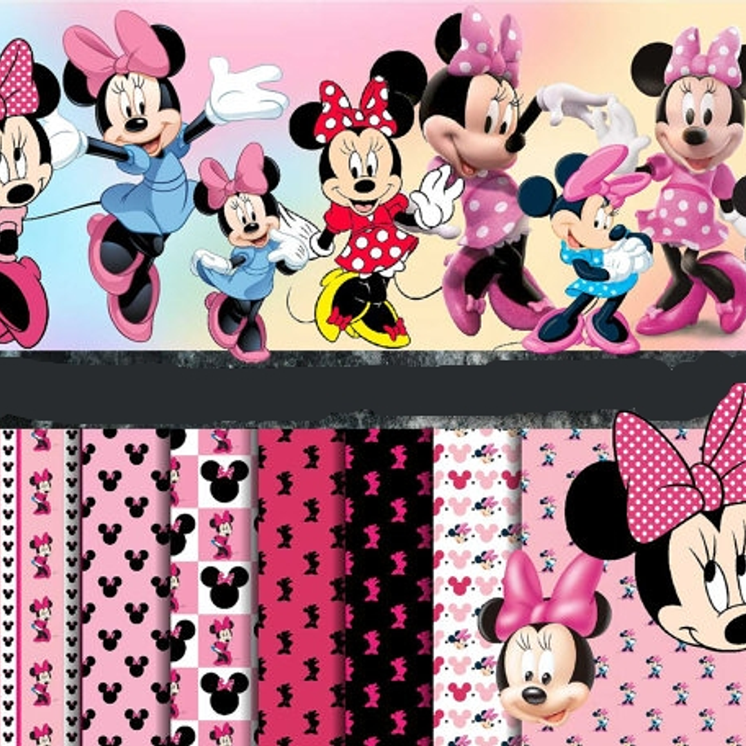 Kit Digital Minnie Mouse Rosa  1