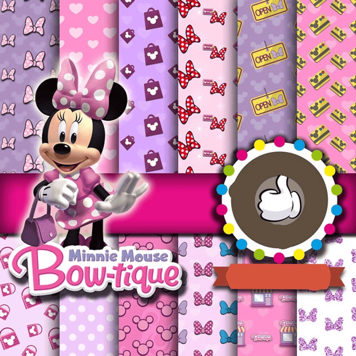 Kit Digital Minnie Rosa Laços  1