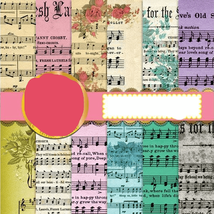 Kit Digital Papeis Musical  1