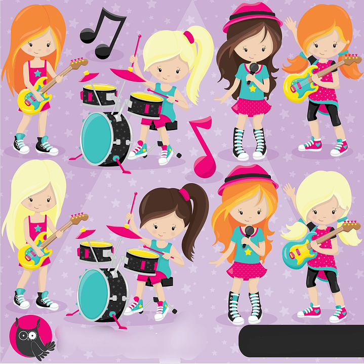 Kit Digital Meninas Do Rock  1