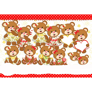 Kit Digital Ursinha Vermelha e Amarela 