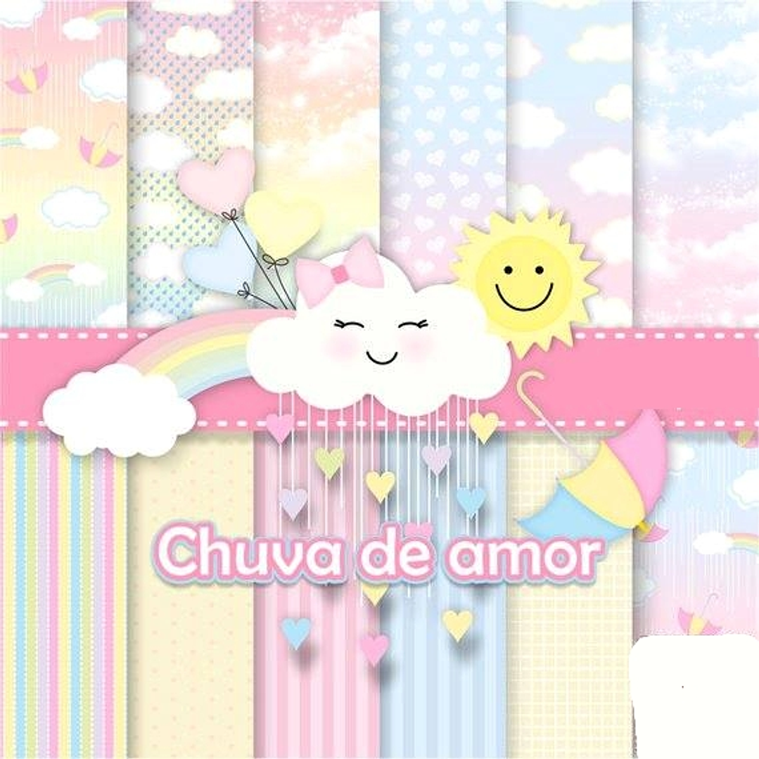 Kit Digital Papeis Chuva de Benções  1