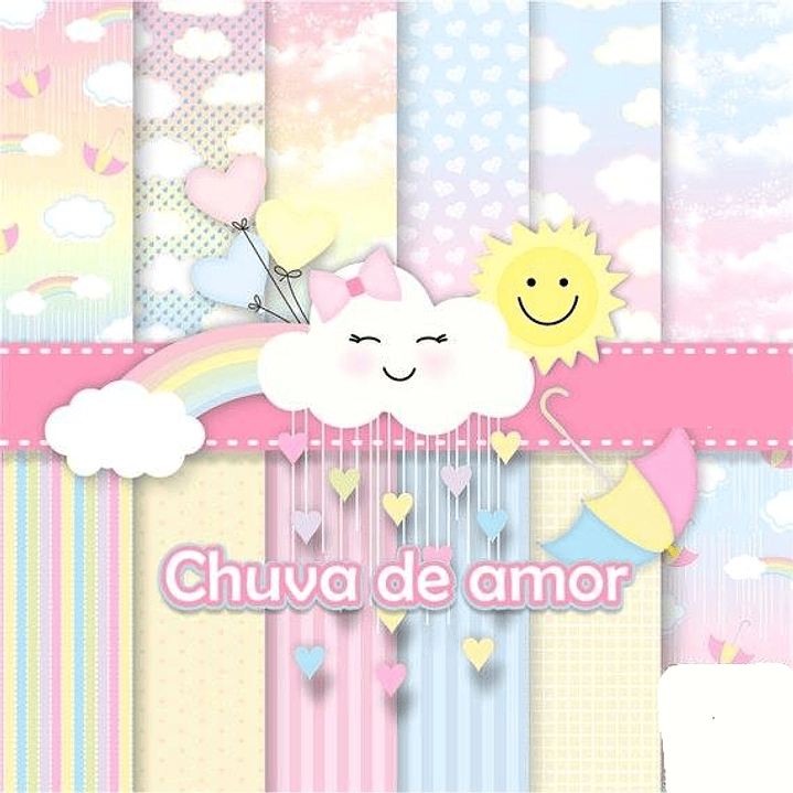 Kit Digital Papeis Chuva de Benções  1