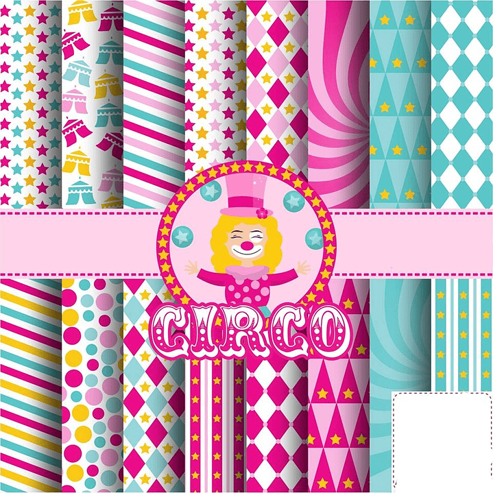 Kit Digital Papeis Circo  1