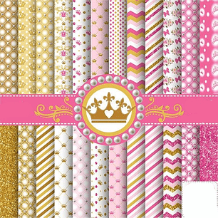Kit Digital Papeis Realeza Rosa 