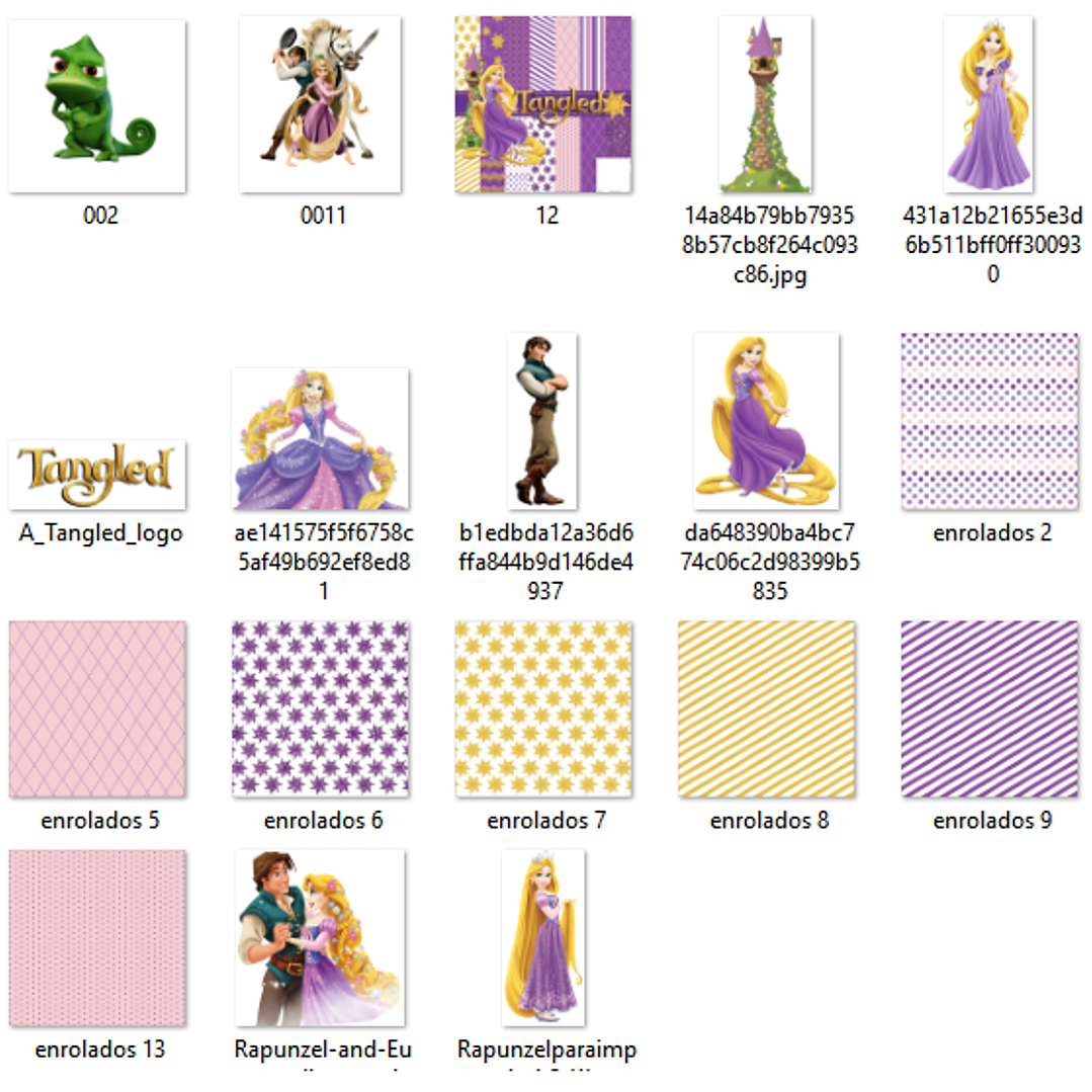 Kit Digital Papeis Rapunzel  2