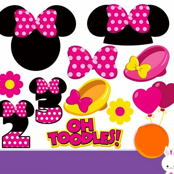 Kit Digital Minnie Mouse Rosa  1