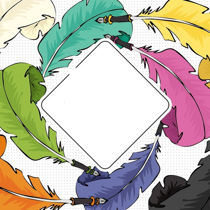 Kit Digital Penas Coloridas 1