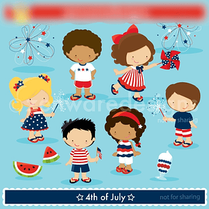 Kit Digital Crianças 4 de Julho 