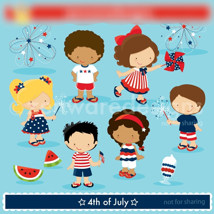 Kit Digital Crianças 4 de Julho  1