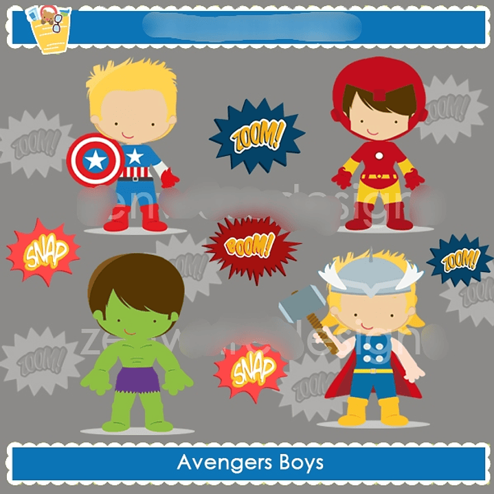 Kit Digital Meninos Vingadores 1