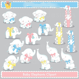 KIt Digital Bebês Elefantes 