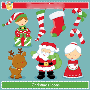 Kit Digital Natal Papai e Mamãe Noel