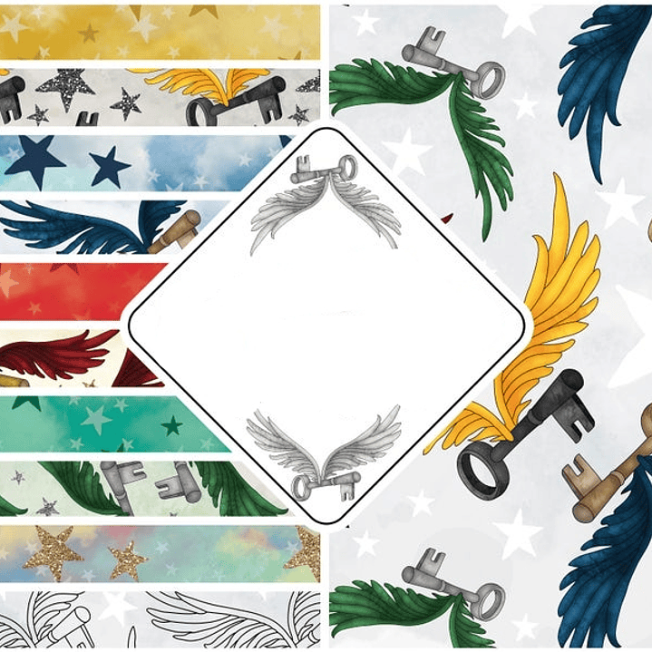 Kit Digital Papeis Chaves Voadoras  1