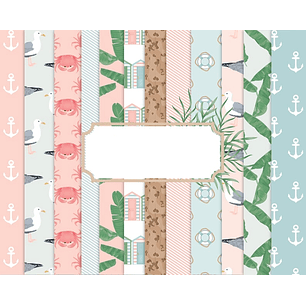 Kit Digital Papeis Praia 