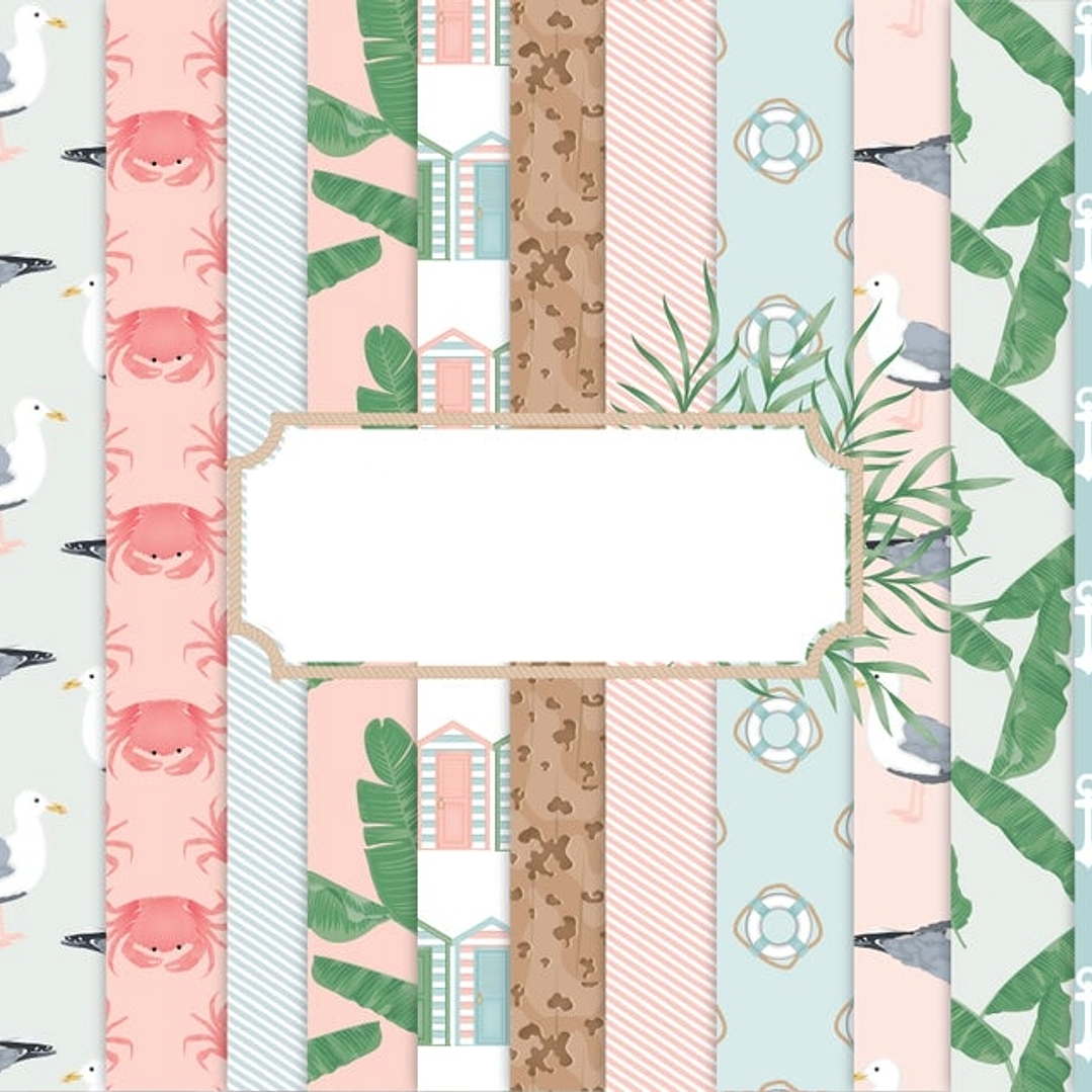 Kit Digital Papeis Praia  1