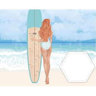 Kit Digital Menina do Surf Azul 