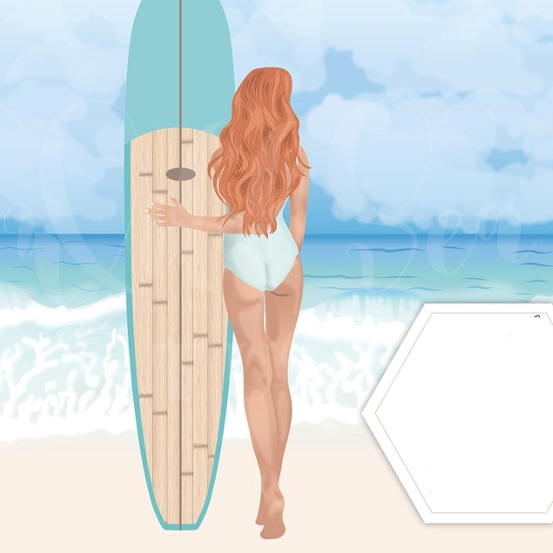 Kit Digital Menina do Surf Azul  1