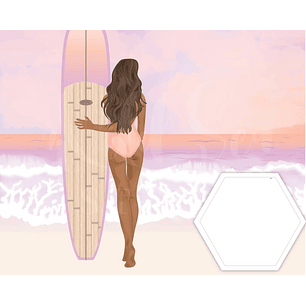 Kit Digital Menina do Surf Rosa 