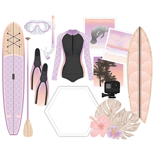 Kit Digital Esporte Aquatico Rosa 