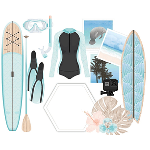 Kit Digital Esporte Aquatico Azul 