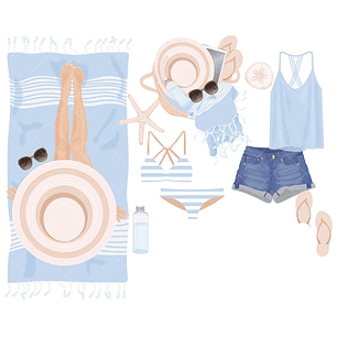 Kit Digital Acessorios de Praia 