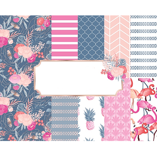 Kit Digital Papeis Flamingo 