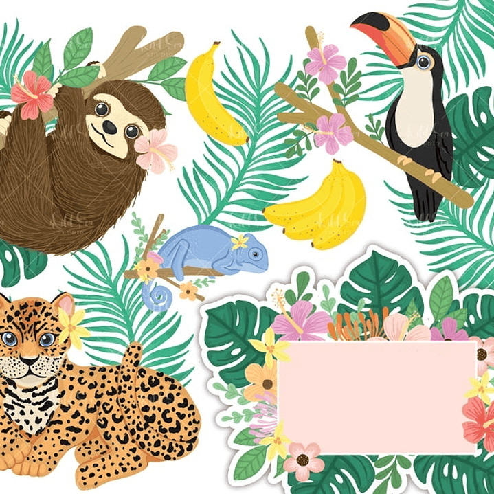 Kit Digital Animais Amigos da Selva  1