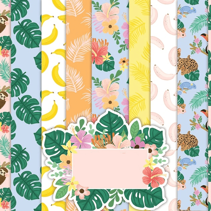 Kit Digital Papeis Animais Selva  1