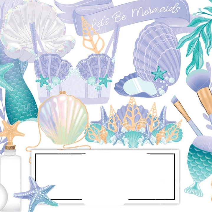 Kit Digital Sereia Fundo Do Mar 1