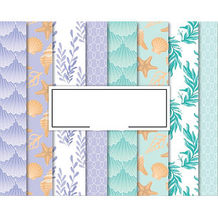 Kit Digital Papeis Fundo do Mar Sereia