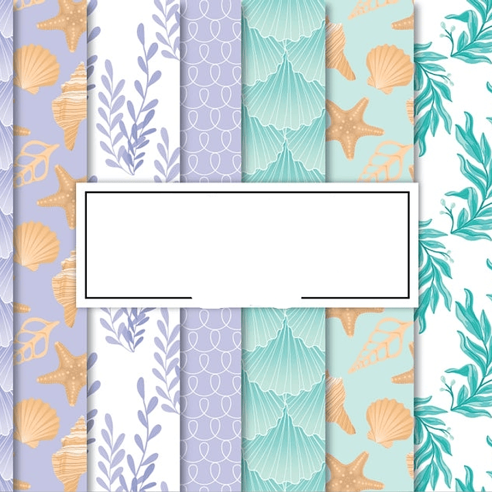 Kit Digital Papeis Fundo do Mar Sereia 1