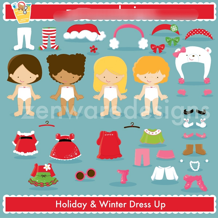 Kit Digital Fantasia de Inverno Menina  1