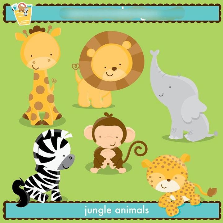 Kit Digital Animais Safari Baby 1