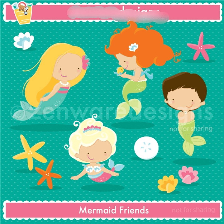 Kit Digital Fundo do Mar Sereias e Tritão  1