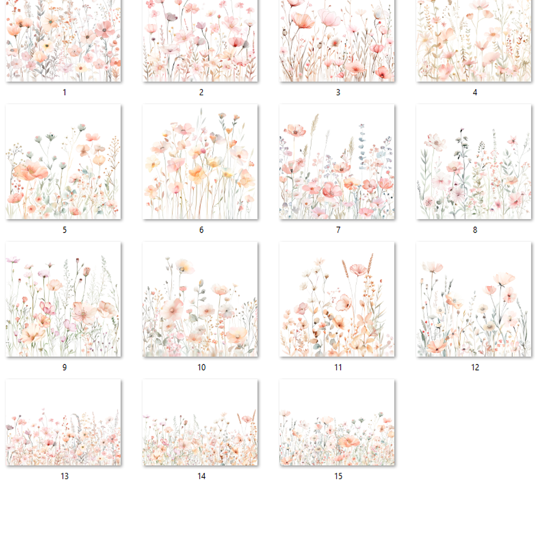 Kit Digital Floral Aquarela  2