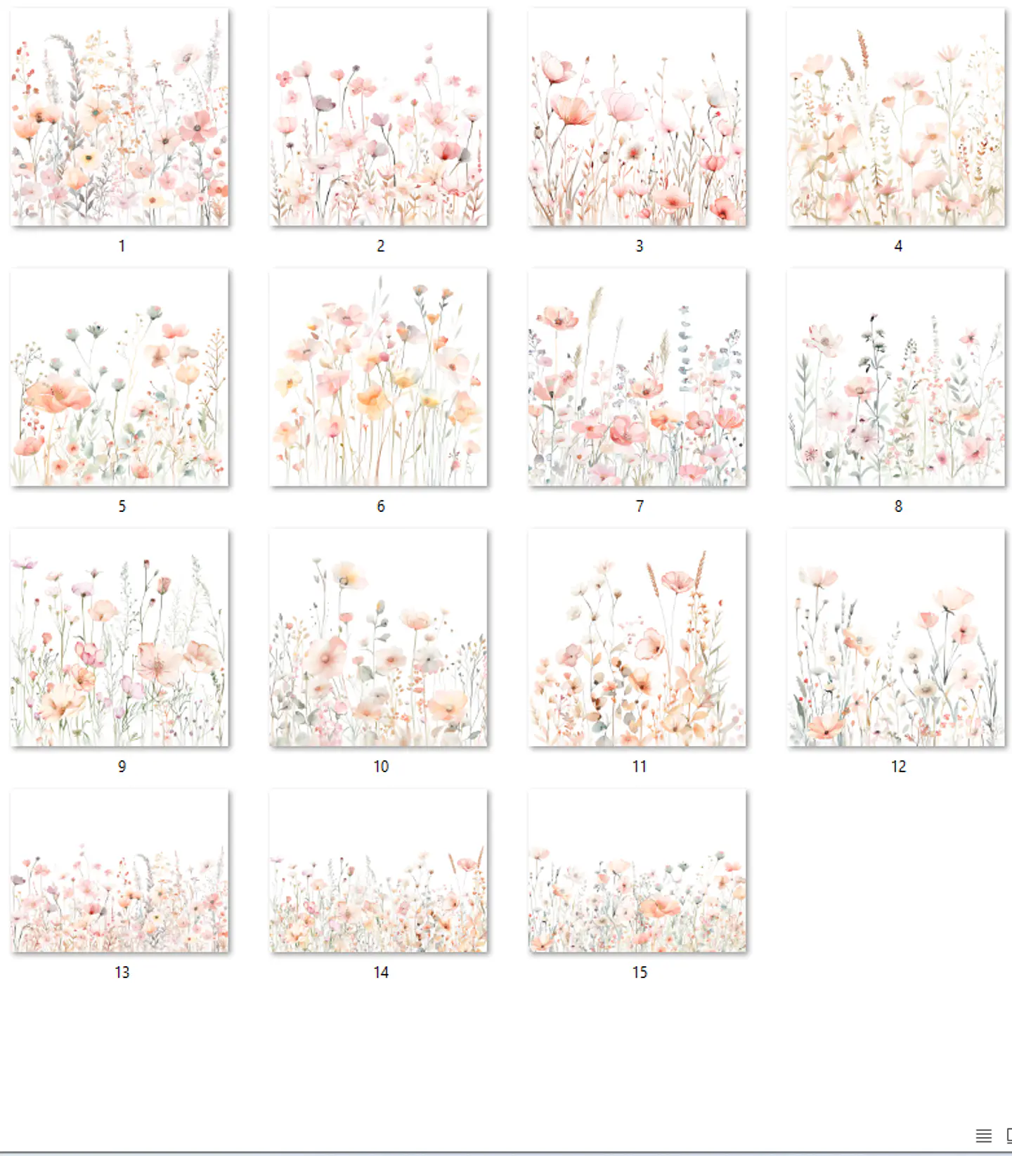 Kit Digital Floral Aquarela  2