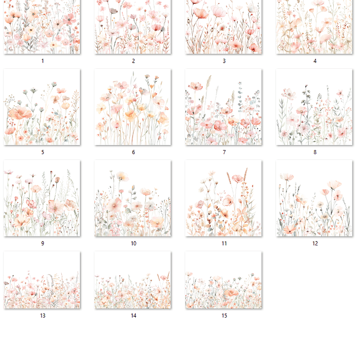 Kit Digital Floral Aquarela  2