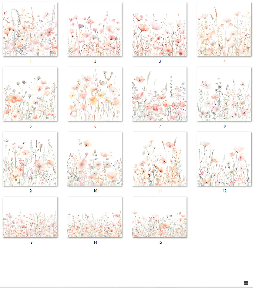 Kit Digital Floral Aquarela  2