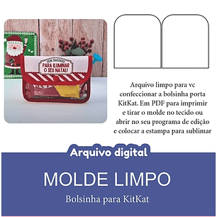 Arquivo Molde Bolsinha Porta Kit Kat 