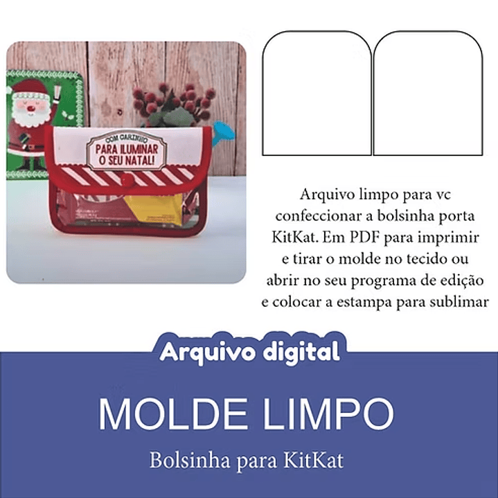 Arquivo Molde Bolsinha Porta Kit Kat  1