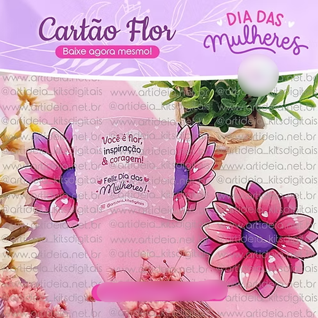 Arquivo Dia da Mulher Cartão Flor  1