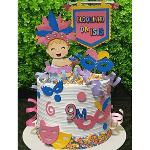 Arquivo Carnaval Topo de Bolo Bloco da Ìsis Rosa 