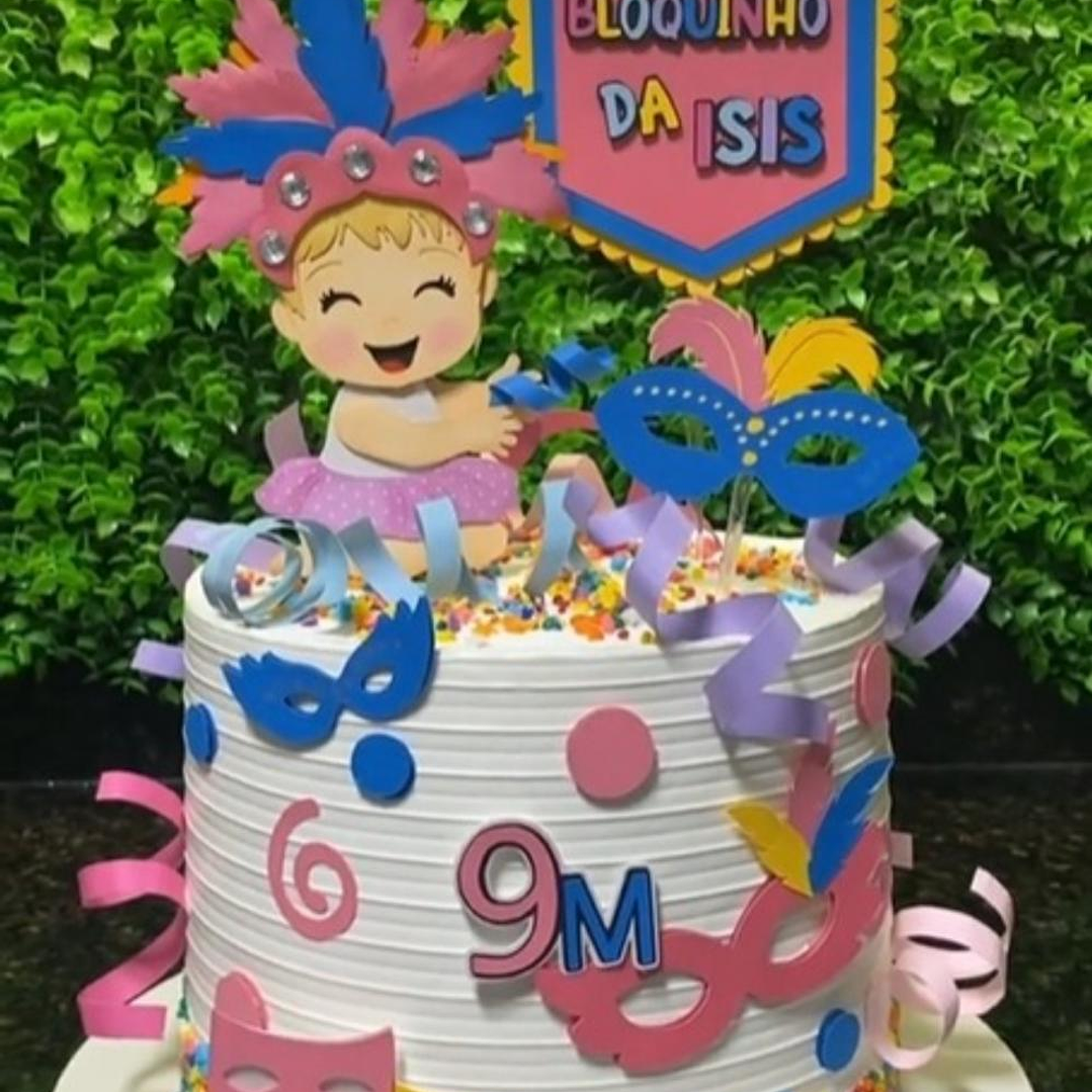 Arquivo Carnaval Topo de Bolo Bloco da Ìsis Rosa  1