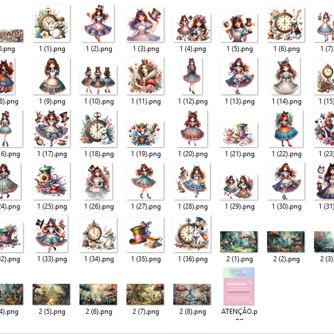 Kit Digital Alice no País das Maravilhas Aquarela 2