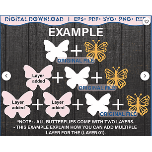 Aquivo de Corte Pack 3D de Borboleta 
