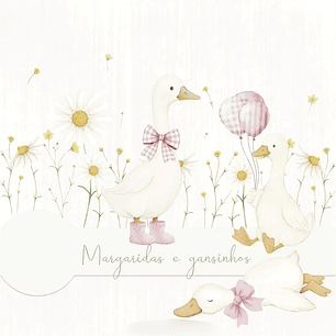 Kit Digital Margaridas e Gansinhos Rosa