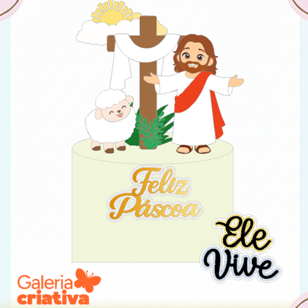 Arquivo Topo de Bolo Páscoa Jesus 1