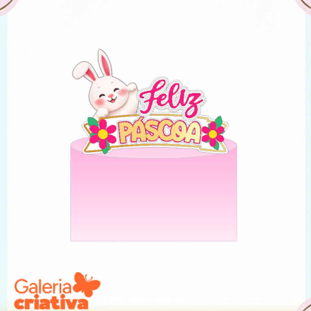 Arquivo Topo de Bolo Páscoa Faixa Coelhinha 1